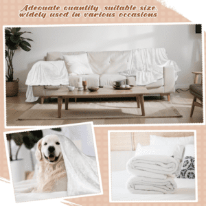 A collage of photos with a dog and some blankets.